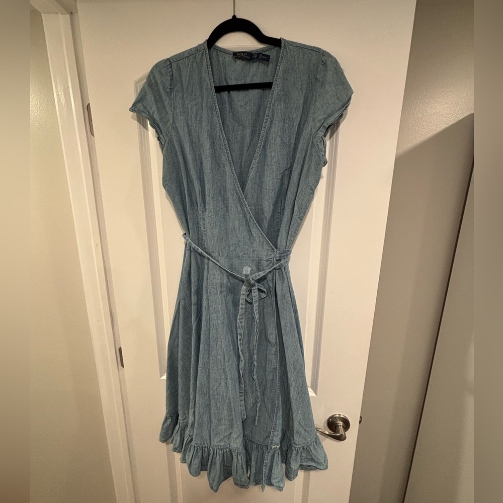 Polo Ralph Lauren Light Denim Midi Wrap Dress